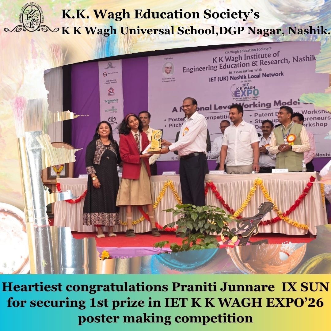 1st Prize in the Institution of Engineering and Technology (IET) K K Wagh Expo’26 Poster Making Competition !