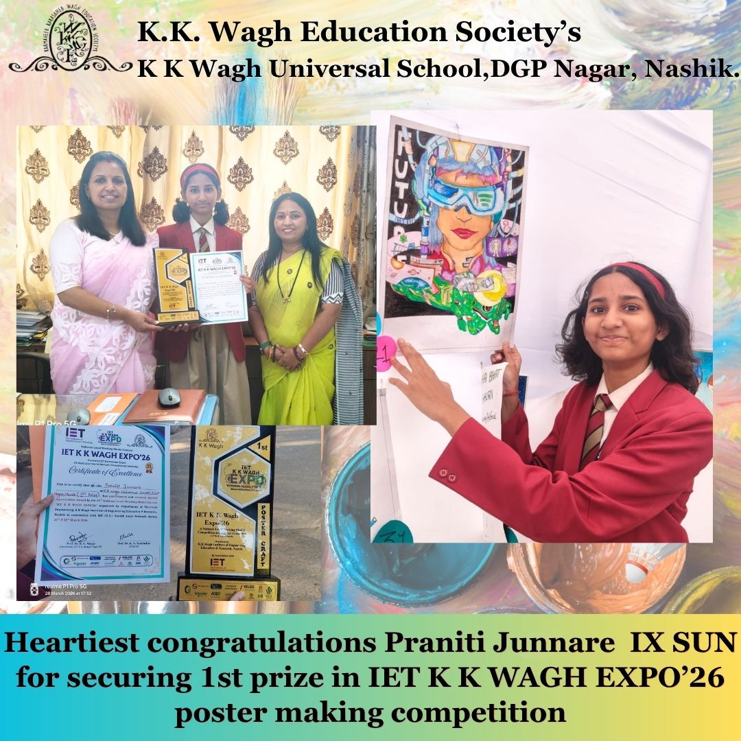 1st Prize in the Institution of Engineering and Technology (IET) K K Wagh Expo’26 Poster Making Competition !